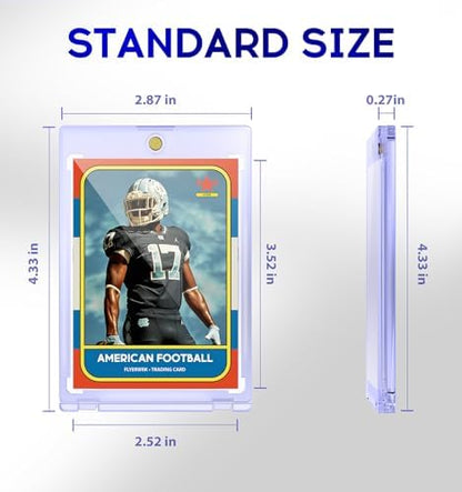 100ct Magnetic Card Holder, 35pt One Touch Card Holder, U-V Protectors Hard Plastic for Trading Cards, Magnet Case, Sports, Game, Football, Baseball Cards Holder