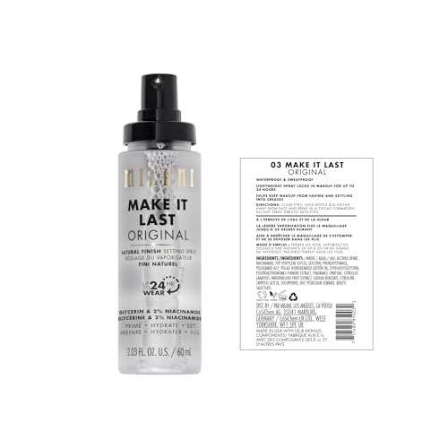 Milani Setting Spray + Primer, Make It Last Original - Natural Finish with Niacinamide for Hydration & Make It Last Dewy - Dewy Finish Moisturizing Formula for Glow on the Go - 2 Pack
