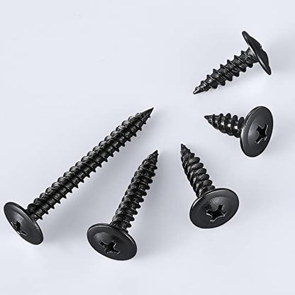 (200 pcs) Wensilon #10×1" Black Phillips Truss Head Wood Screws Quick Metal Self Tapping