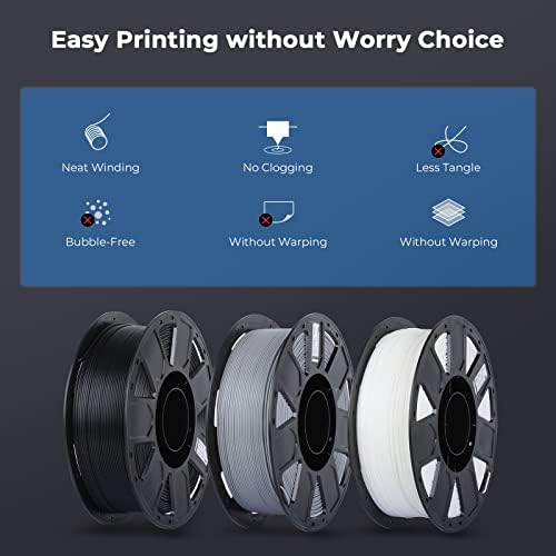 Creality PLA Filament 1.75mm, Ender PLA 3D Printer Filament No-Tangling Without Clogging Smooth Printing No Warping, Fit Most FDM 3D Printers, 1kg Spool, Accuracy +/- 0.02mm, Black