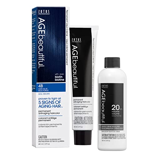 AGE beautiful Permanent Hair Color Dye Liqui Creme | 100% Gray Coverage | Anti-Aging Haircolor | Biotin for Thicker, Fuller Hair | Professional Salon Coloring