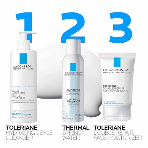 La Roche-Posay Toleriane Hydrating Gentle Face Cleanser, Hydrating Facial Cleanser With Niacinamide + Ceramides, Daily Face Wash For Dry Skin To Normal Skin, Sensitive Skin Tested, Fragrance Free