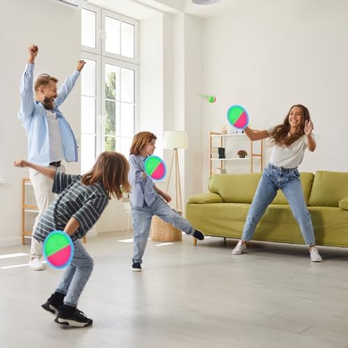 Ayeboovi Kids Toys Toss and Catch Ball Set with 6 Paddles 3 Balls Outdoor Games for Kids Beach Pool Yard Games Toys for 3-12 Years Old Boys Girls Kids Adults Family Birthday Gift