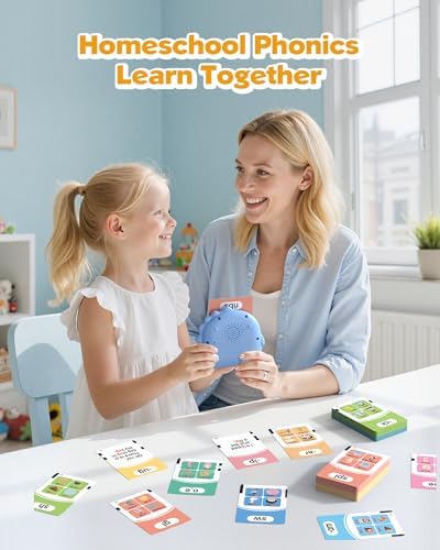 Phonics Talking Flash Cards for Toddlers 2-8, Airbition Learn to Read in 20 Stages, Digraphs CVC Blends Long Vowel Sounds Spelling Reading,Kindergarten First Second Grade Homeschool Educational Study
