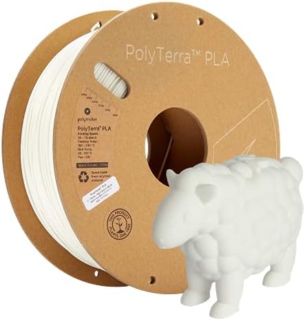 Polymaker Matte PLA Filament Cotton White 1.75mm 1kg 3D Printing Filament, PolyTerra 3D Printer PLA Filament