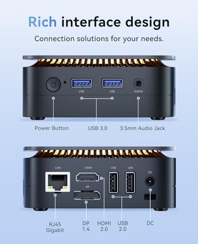 KAMRUI Essenx E1 Mini PC Computer with N97 Processor, 16GB DDR4 RAM 256GB M.2 SSD, Mini Desktop Computer Support Dual 4K, WiFi, Bluetooth, Ethernet, HTPC for Business, Education, Home