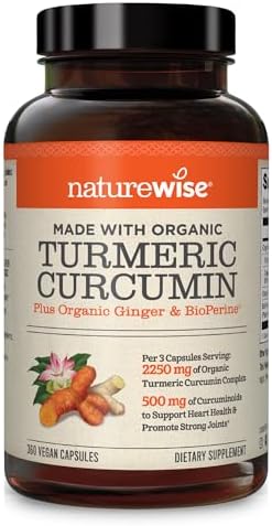 NatureWise Curcumin Turmeric 2250mg - 95% Curcuminoids & BioPerine Black Pepper Extract for Advanced Absorption - Daily Joint and Immune Health Support - Vegan, Non-GMO, 360 Count[120-Day Supply]