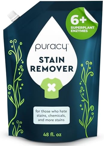 Puracy Stain Remover Cleaning Spray Refill - Enzyme-Powered Stain Remover Spray As Seen on TikTok, Natural Travel Spot Removal for Clothes (Unscented, 48 fl oz)