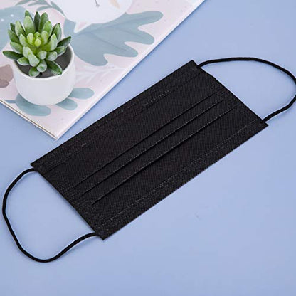 Borje 200 PCS Black Disposable Face Mask 3 Ply Protection Face Masks