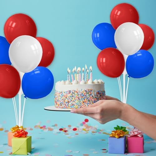 Red White and Blue Balloon Stand Centerpiece Table Decorations for 4th of July Father's Day Graduation Birthday Party Decorations(Red white blue set4)