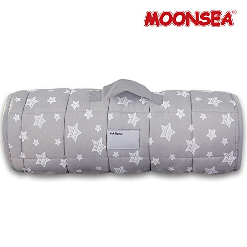 Moonsea Toddler Nap Mat with Fleece Minky Blanket, Lightweight, Soft Perfect for Kids Preschool, Daycare, Travel Sleeping Bag Boys and Girls, 21" x 50" Fit Standard Cot