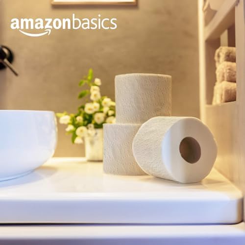 Amazon Basics Soft and Strong 2-Ply Toilet Paper, 18 Ultra Rolls = 72 Regular Rolls, Unscented, 340 Sheet (3 Packs of 6)