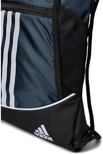 adidas Alliance Sackpack, Drawstring Backpack, Lightweight Small Gym Bag for Women and Men, Team Navy Blue, One Size