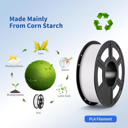 ANYCUBIC PLA Filament 1.75mm Bundle, 3D Printing PLA Filament 1.75mm Dimensional Accuracy +/- 0.02mm, 1KG Spool (2.2 lbs), 4KG Black + White + Spring Leaf + Tropical Turquoise