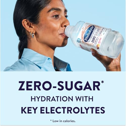 Pedialyte Electrolyte Water with Zero Sugar | Hydration with Key Electrolytes | Great Hydration Low in Calories | Fruit Punch, 1 Liter, Pack of 4