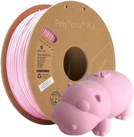 Polymaker Matte PLA Filament Sakura Pink 1.75mm 1kg 3D Printing Filament, PolyTerra 3D Printer PLA Filament