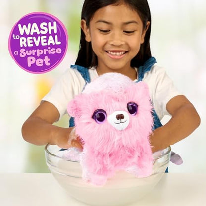 SCRUFFALUVS Pet Scruffs Pink - Mystery Plush Toy, 7.5" Tall - Wash to Reveal 1 of 3 Rescue Pets: Puppy, Bunny, or Kitty - Includes 8.7" Deluxe Pet Carrier - Styles May Vary