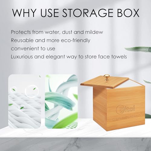 Face Towels, 10"×12" Disposable Face Towel, Face Towelettes XL, Ultra Soft Makeup Remover Dry Wipes, Thick Face Towel for Cleansing,Storage Box with Cover,50 Count (Style02)