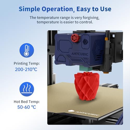 ANYCUBIC PLA Filament 1.75mm Bundle, 3D Printing PLA Filament 1.75mm Dimensional Accuracy +/- 0.02mm, 1KG Reusable Spool (2.2 lbs), 2KG Green + Red
