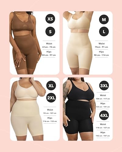 SHAPERMINT Shapewear for Women - High-Waisted Shapewear Tummy Control Shorts, Faja Body Shaper, Underwear for Women