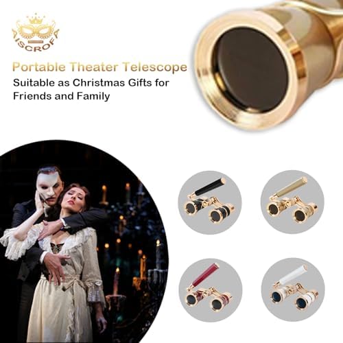Opera Glasses,3X25 Theater Binoculars with Foldable and Extendable Handle,Mini Binocular Compact Lightweight,Portable Theater Glasses for Adults Kids Women in Musical Concert
