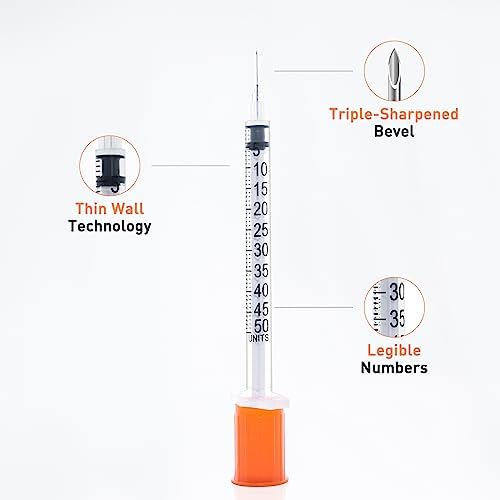 U-100 0.5cc/ml 30 Gauge 5/16" Syringe, Individually Packed 100 PACK