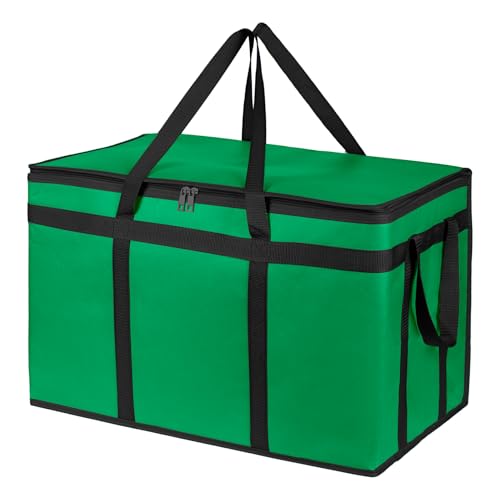Bodaon Insulated Food Delivery Bag, XXXL Pizza Delivery Bags for Hot and Cold Food, Commercial, Large Capacity Reusable Warming Bag, Catering Cooler Bag for Doordash, Warmers for Parties (Green, 1Pk)