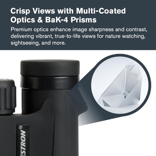 Celestron - Outland X 8x25 Binoculars – Ideal for Birding and Outdoors – 25mm Objective Lenses – Wide 8.2° Field of View – BaK-4 Prisms – Multi-Coated – Waterproof and Fogproof
