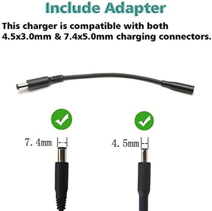 65W AC Charger for Dell Inspiron 15-7000 15-5000 15-3000 17-7000 17-5000 17-3000 13-7000 11-3000 2 in 1 Series 3558 3181 5100 5535 5555 5558 5559 5567 XPS 9350 9360 la65ns2-01 Charger Laptop Power