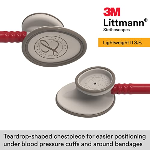 3M Littmann Lightweight II S.E. Stethoscope, 2451, 28" Burgundy Tube