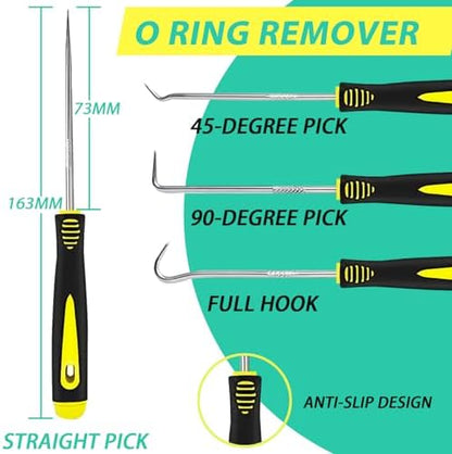 382 PCS 30 Size SAE FKM Viton O-Ring Kit for Various Chemical, Aerospace, Cylinder, Hydraulic, Automotive Engines and Plumbing O-Ring Repair with 4-Piece Pick Set and Resist Oil and Heat