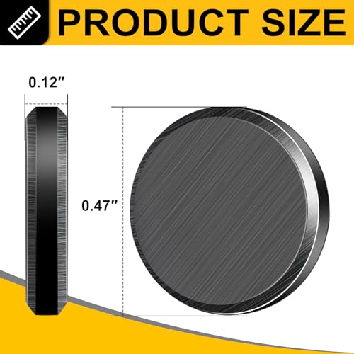 DIYMAG Strong Magnets 200Pcs 0.47x0.12Inch Fridge Refrigerator Magnet for Crafts with Adhesive Backing Magnetic Small Black Button Ceramic Circle Craft Round Heavy Duty Adhesive Neodymium Whiteboard