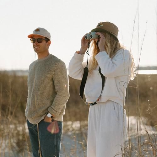 Nocs Provisions Standard Issue 8x25 Waterproof Binoculars, 8X Magnification, Bak4 Prism, Wide View Multi-Coated Lenses for Bird Watching, Hiking & Backpacking - Poppy Orange II