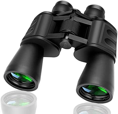 20x50 Binoculars for Adults High Powered with Low Light Compact Waterproof Binoculars for Bird Watching Hunting Travel Football Stargazing BAK-4 Prism FMC Lens(Black)