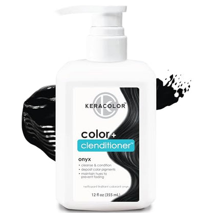 Keracolor Color + Clenditioner 3-in-1 Color-Depositing Conditioner, Gently Cleanses & Conditions, Semi-Permanent Hair Color, 23 Shades, 12 Fl Oz
