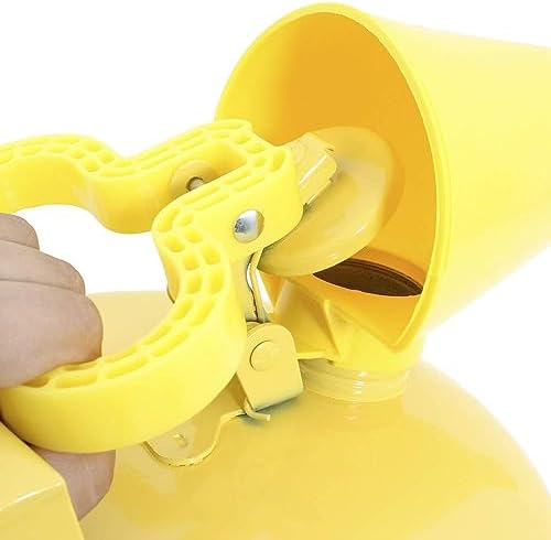 Eagle 5 Gallon Type I Yellow Safety Gas Can for Diesel with Flame Arrester, Self-Closing Lid, and F-15 Funnel, Made in the USA, Galvanized Steel Flammable Storage Can, UI50FSY