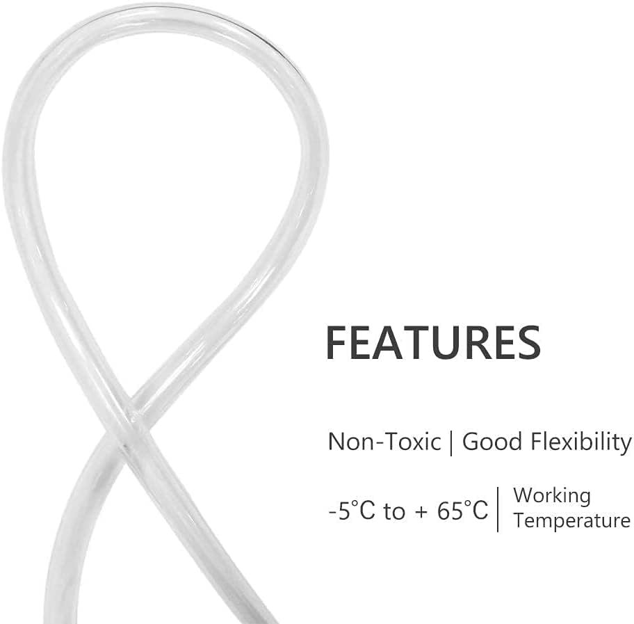 Eastrans 100ft x 1/8" ID Clear Vinyl Tubing, Flexible Hybrid PVC Tubing Hose, Lightweight Plastic Tube UV Chemical Resistant Vinyl Hose, BPA Free and Non Toxic