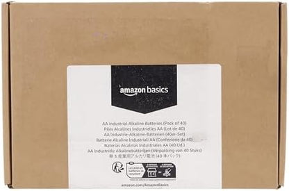 Amazon Basics 40-Pack AA Alkaline Industrial Batteries, 1.5 Volt, 5-Year Shelf Life