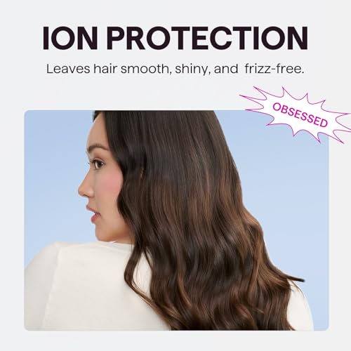 Wavytalk Blow Dryer, Blown Away Ionic Hair Dryer for Curly Hair with Diffuser, 1875W Fast Drying Blow Dryer with Ceramic Technology, 3 Attachments for All Hair Types, Light and Quiet, Grey