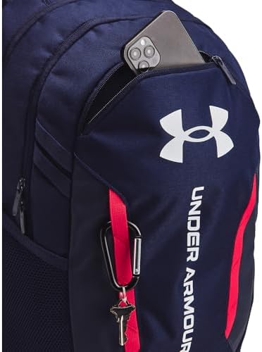 Under Armour Unisex-Adult Hustle 6.0 Backpack, (412) Midnight Navy/Midnight Navy/White, One Size Fits Most