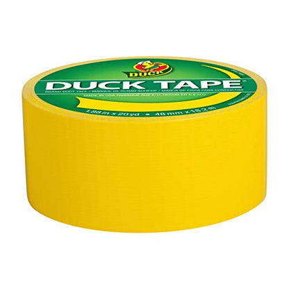 Duck Brand 1304966 Color Duct Tape, Yellow, 1.88 Inches x 20 Yards Each Roll, 3 Rolls