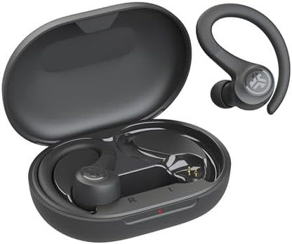 JLab Go Sport+ Wireless Workout Earbuds Featuring C3 Clear Calling, Secure Earhook Sport Design, 35+ Hour Bluetooth Playtime, and 3 EQ Sound Settings (Graphite)
