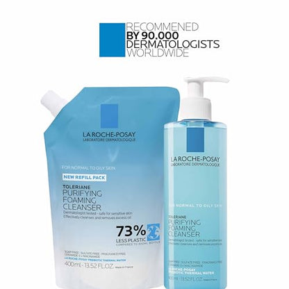 La Roche-Posay Toleriane Purifying Foaming Facial Cleanser, Oil Free Face Wash for Women & Men with Niacinamide + Ceramides, Pore Cleanser Safe For Sensitive Skin, Won’t Dry Out Skin, Soap Free