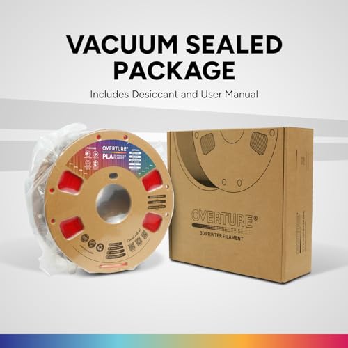 OVERTURE PLA Filament 1.75mm PLA 3D Printer Filament, 1kg Cardboard Spool (2.2lbs), Dimensional Accuracy +/- 0.02mm, Fit Most FDM Printer (Red)