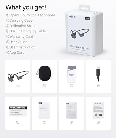 SHOKZ New OpenRun Pro 2 - Open-Ear, Bone Conduction Sport Headphones - with Reflective Strip - Sweat Resistant, Workout Headphones - Secure, Wireless, Comfortable Fit-Deep Bass and Smart Mic App