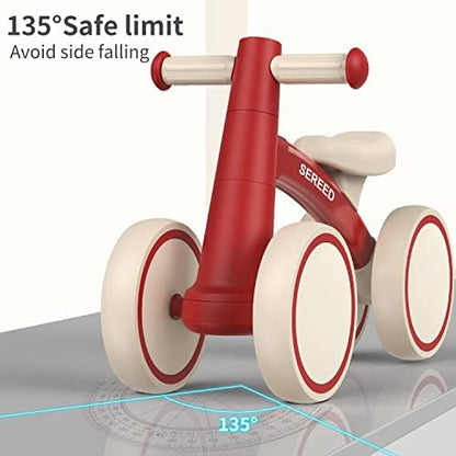 SEREED Baby Balance Bike for 1 Year Old Boys Girls 12-24 Month Toddler Balance Bike, 4 Wheels Toddler First Bike, First Birthday Gifts