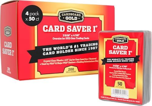 CARD SAVER 1-200 Count - Semi Rigid Card Holder, Trading Card Protectors - PSA-Approved Cardsaver for Baseball, Trading, Sports Cards - Card Sleeves, Binder, & Storage Box Compatible
