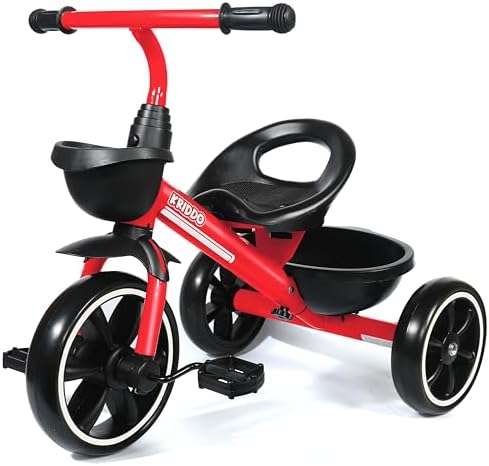 KRIDDO Kids Tricycles Age 24 Month to 4 Years, Trike for 2.5 to 5 Year Old, Gift Tricycles for 2-4 Year Olds, Trikes for Toddlers, Red