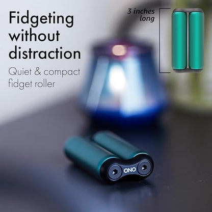 ONO Roller - Handheld Fidget Toy for Adults | Help Relieve Stress, Anxiety, Tension | Promotes Focus, Clarity | Compact, Portable Design (Junior Size/Aluminum, Teal)