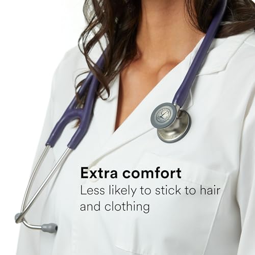3M Littmann Cardiology IV Diagnostic Stethoscope, 6186C, More Than 2X as Loud, Weighs Less, 27" Alabaster Satin-Finish Tube for Added Comfort, Flexibility and Cleanability, Black-Finish Chestpiece